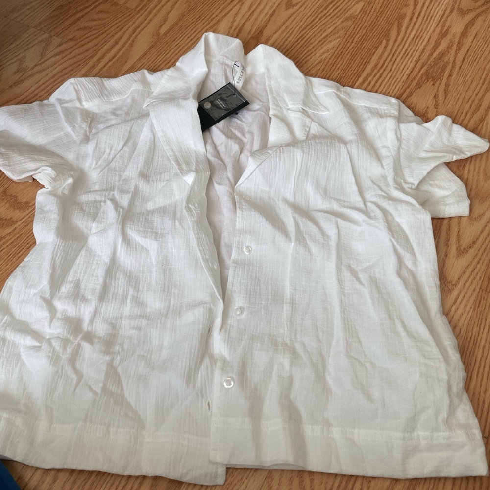 Fabletics White Casual Button Down Shirt
